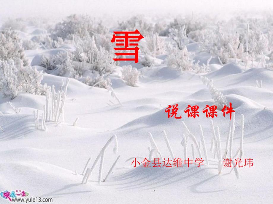 谢光玮雪说课课件_第1页