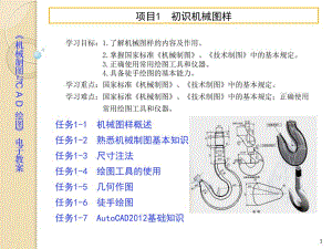 機械制圖與CAD項目1初識圖樣工程課件