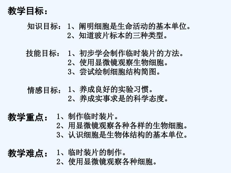 冀教版七年级生物上册细胞观察细胞_第1页