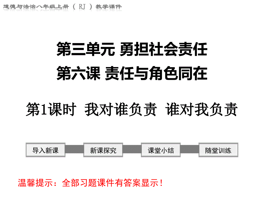 部编版八年级道德与法治上册ppt课件第六课-责任与角色同在_第1页