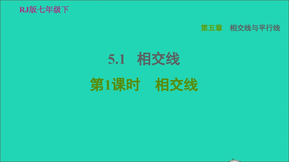 2022春七年级数学下册第五章相交线与平行线5.1相交线5.1.1相交线习题课件新版新人教版_第1页