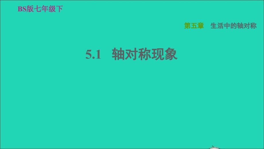 2022春七年级数学下册第五章生活中的轴对称5.1轴对称现象习题课件新版北师大版_第1页