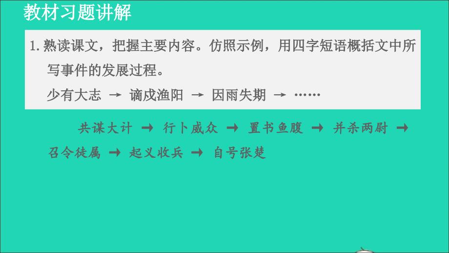 2022九年级语文下册第6单元22陈涉世家教材习题课件2新人教版_第1页