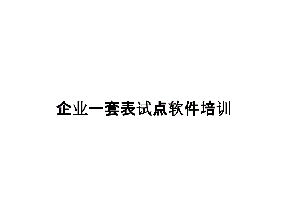 企业一套表试点软件培训_第1页