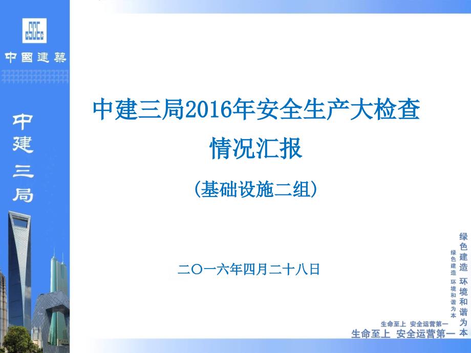 2016年安全生产大检查小组汇报基础设施二组_第1页