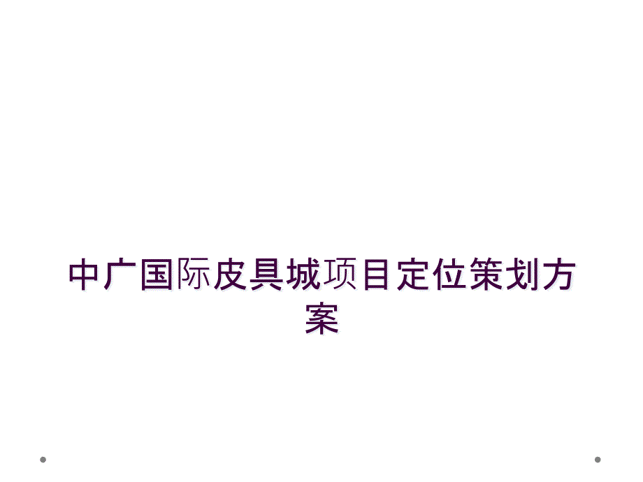 中广国际皮具城项目定位策划方案_第1页