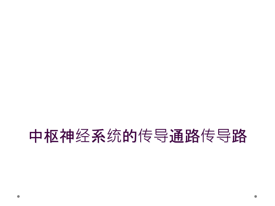 中枢神经系统的传导通路传导路_第1页