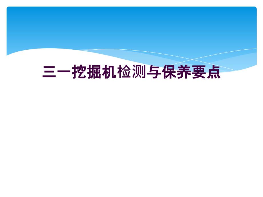 三一挖掘机检测与保养要点_第1页