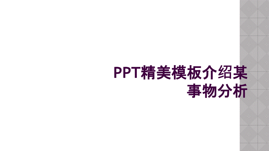 PPT精美模板介绍某事物分析_第1页