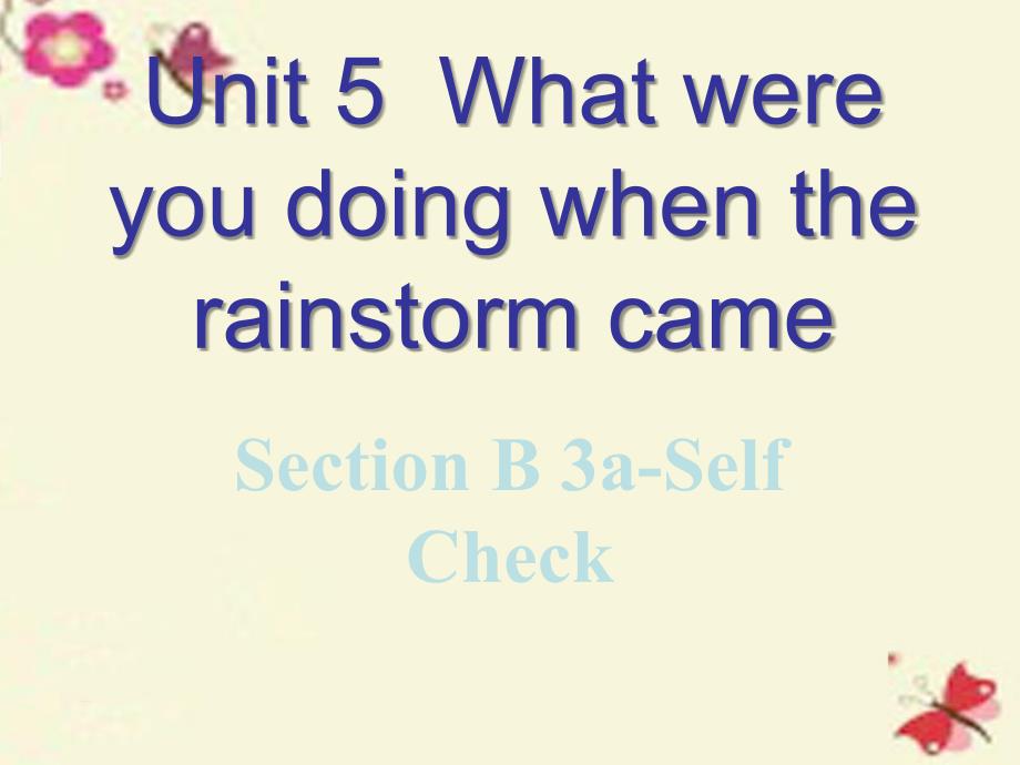 八年级英语下册Unit5WhatwereyoudoingwhentherainstormcameSectionB3aSelfCheck课件_第1页