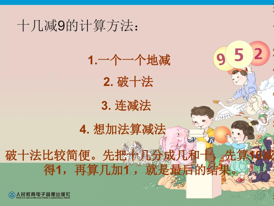 人教版数学一年级下册十几减8经典课件_第1页