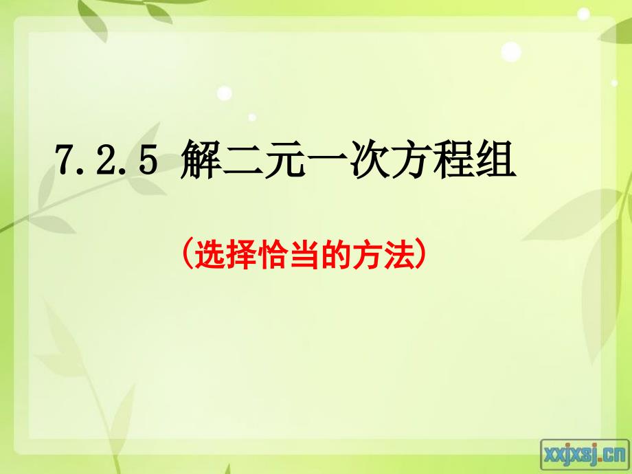 选择恰当的方法解二元一次方程组_第1页