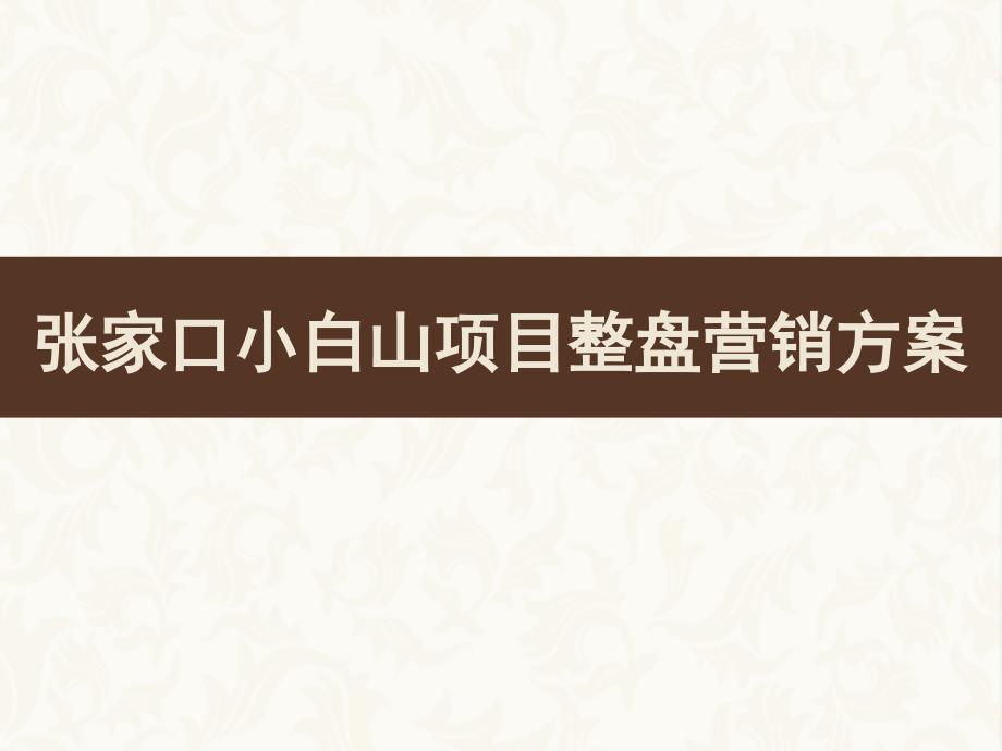 张家口小白山项目整盘营销方案_第1页