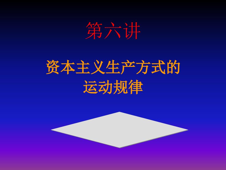 马克思主义经典著作选读-第六讲资本主义的生产方式的运动规律_第1页