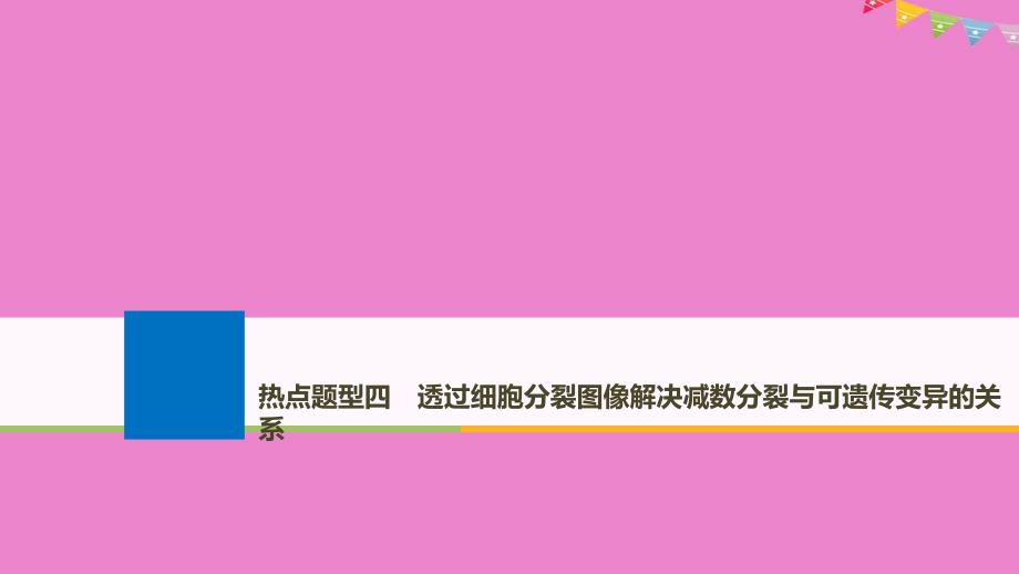 生物高考大一轮复习热点题型四透过细胞分裂图像解决减数分裂与可遗传变异关系课件北师大版_第1页