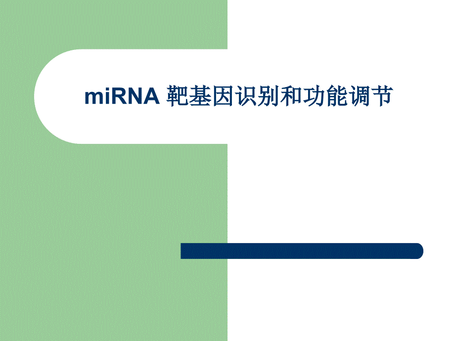 miRNA 靶基因识别和功能调节_第1页