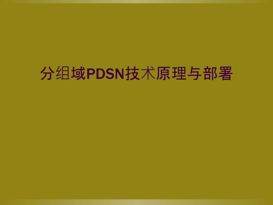 分组域PDSN技术原理与部署_第1页