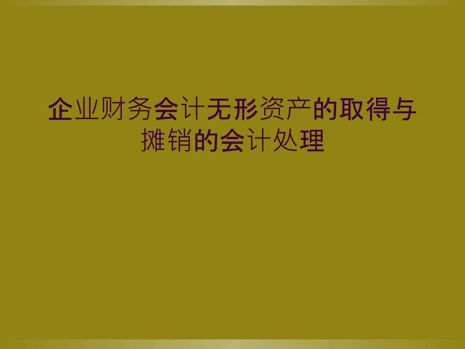 企业财务会计无形资产的取得与摊销的会计处理_第1页