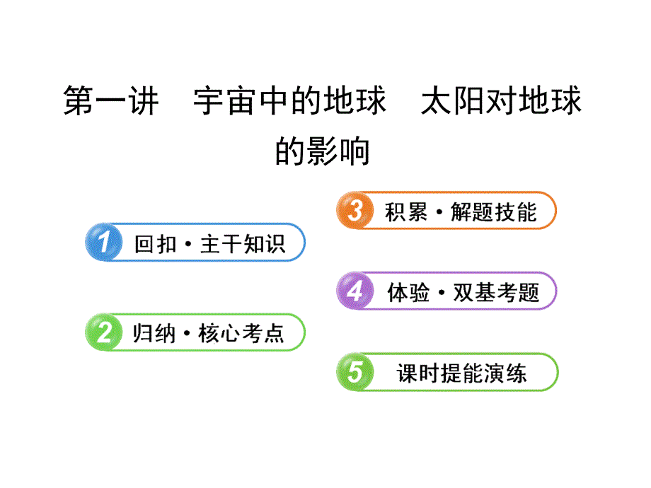 备考2014广东专用2013版高中地理112宇宙中的地球太阳对地球的影响复习方略配套课件_第1页