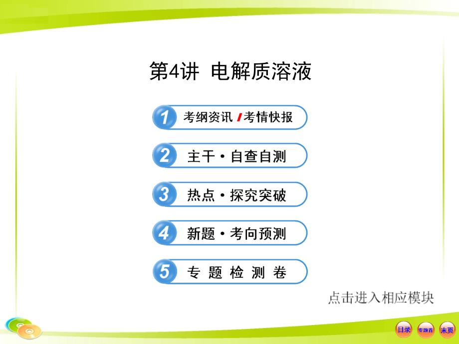 备战201413版高考化学专题辅导与训练课件24电解质溶液通用版_第1页