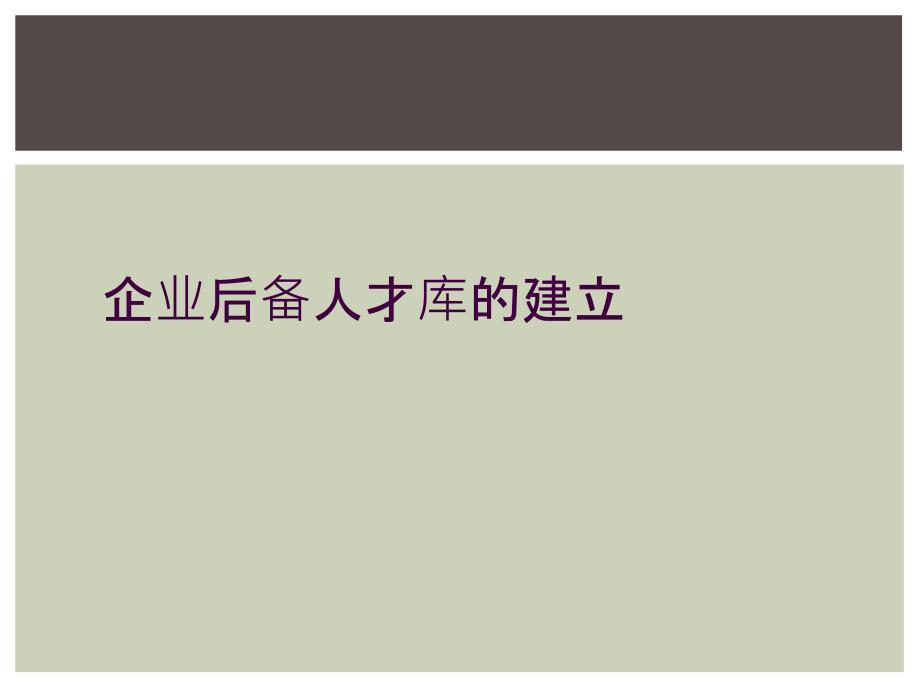 企业后备人才库的建立_第1页