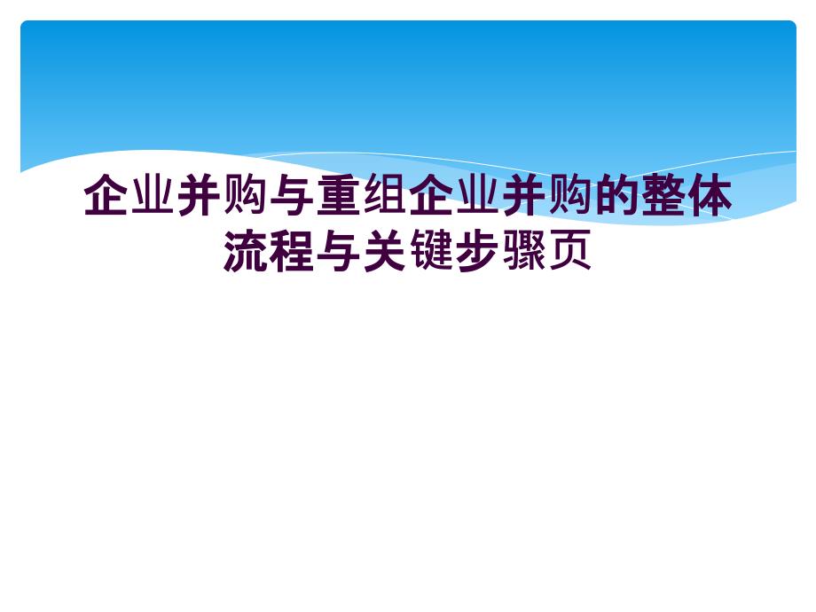 企业并购与重组企业并购的整体流程与关键步骤页_第1页