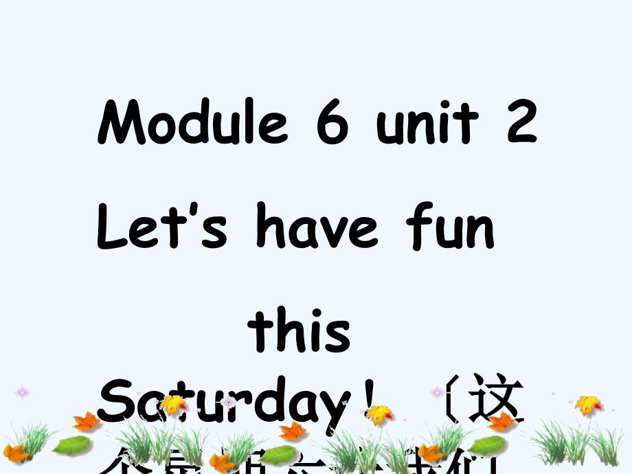 外研社新标准英语Module6Unit2Letshavefunthissaturday课件_第1页