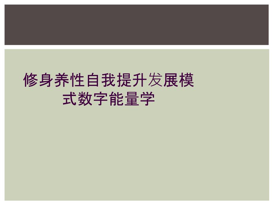 修身养性自我提升发展模式数字能量学_第1页