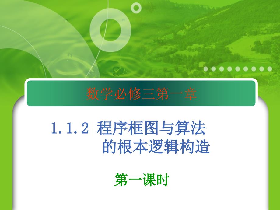 新修改高中数学必修3第一章算法初步课件121程序框图_第1页