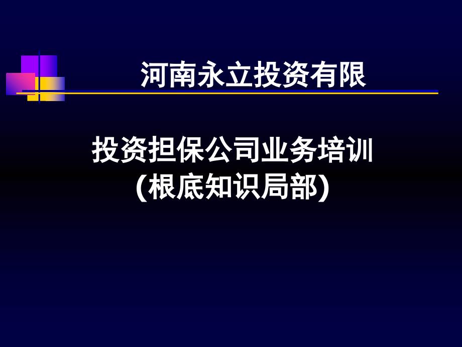 投资担保公司业务培训_第1页