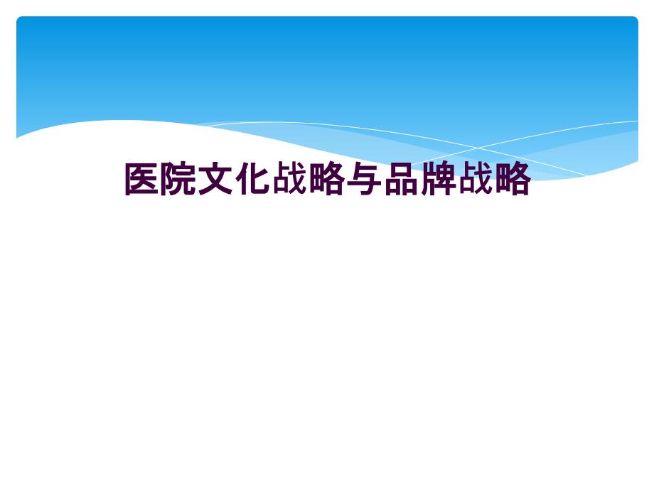 医院文化战略与品牌战略_第1页