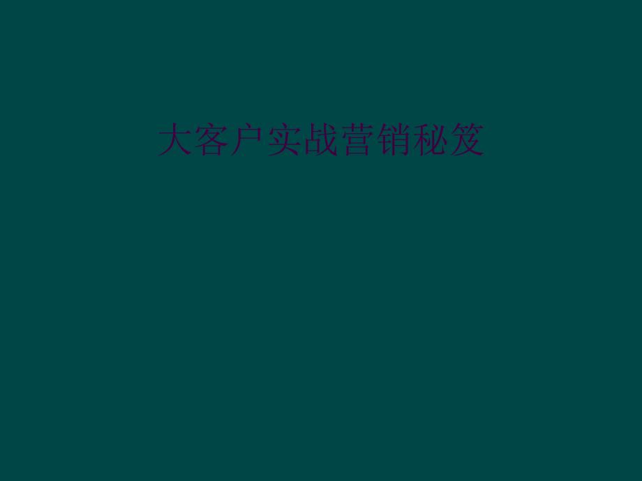 大客户实战营销秘笈_第1页