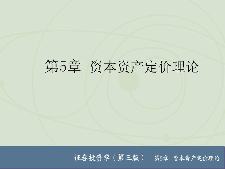 证券投资学+案例+习题第5章资本资产定价理论_第1页