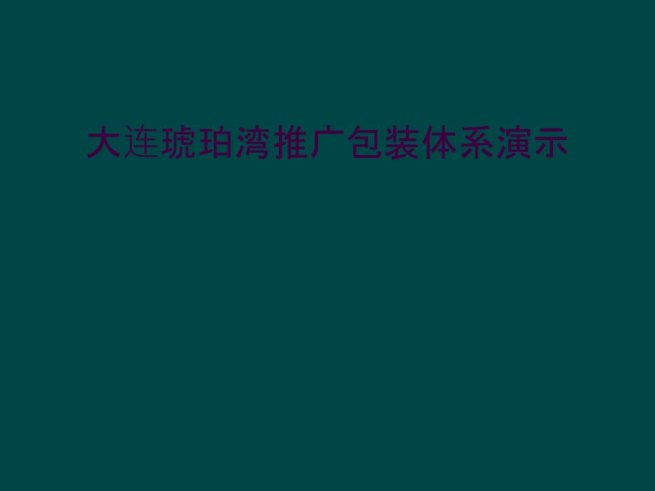 大连琥珀湾推广包装体系演示_第1页