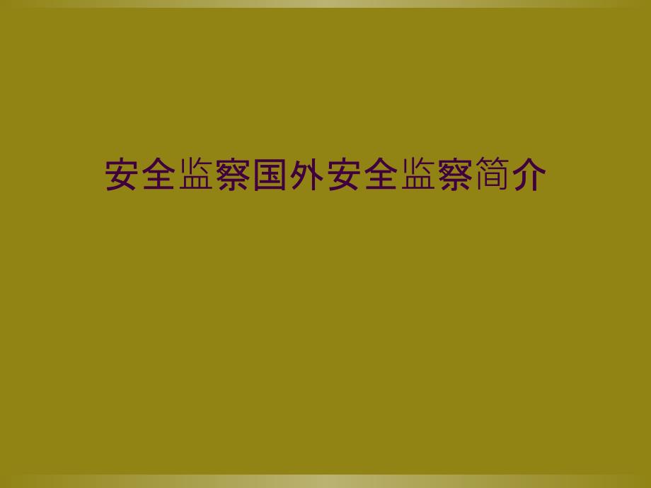 安全监察国外安全监察简介_第1页