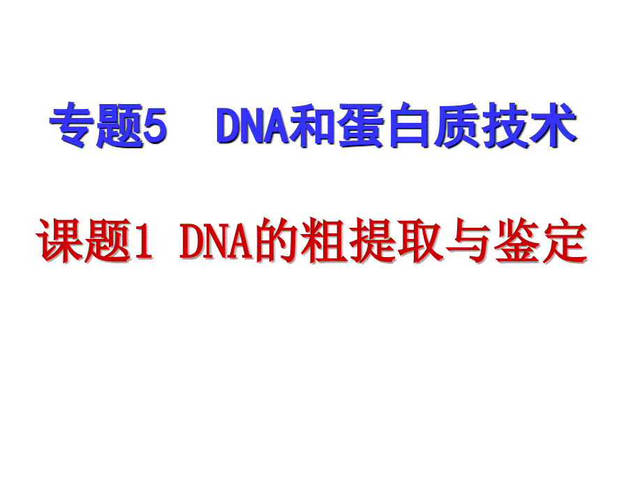 专题五课题1-dna的粗提取与鉴定._第1页