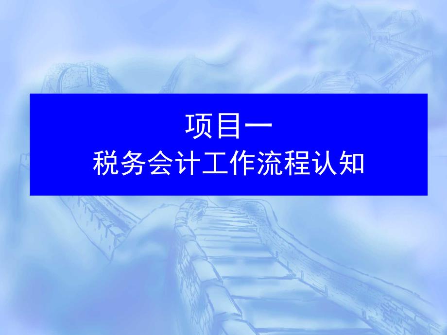 项目一 税务会计工作流程认知_第1页