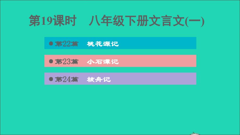 中考语文第19课时八下文言文一课后练本课件_第1页