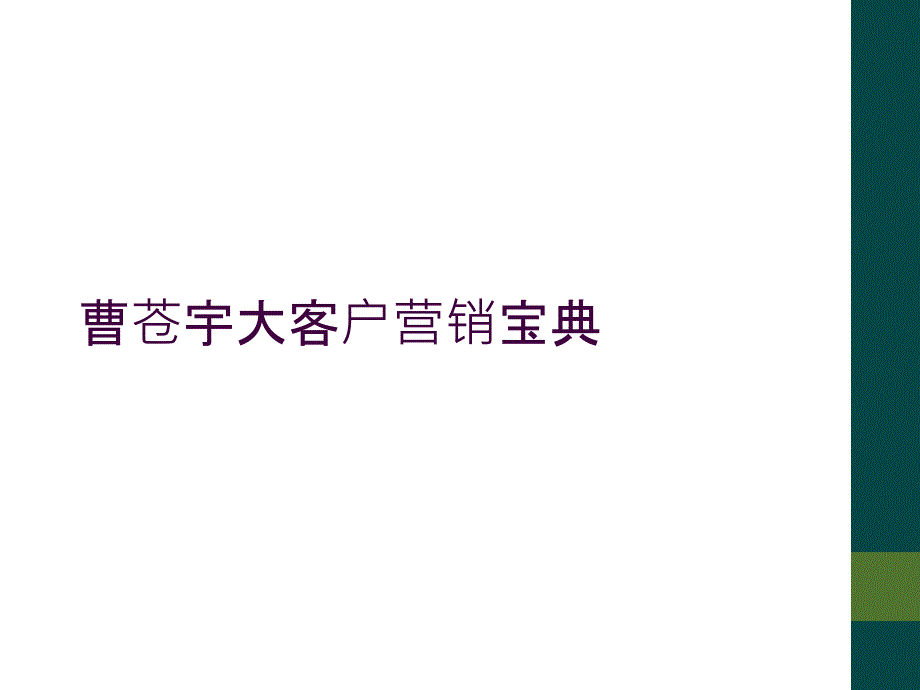 曹苍宇大客户营销宝典_第1页