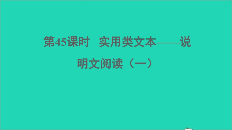 中考语文阅读第45课时实用类文本__说明文阅读一课堂讲本课件_第1页