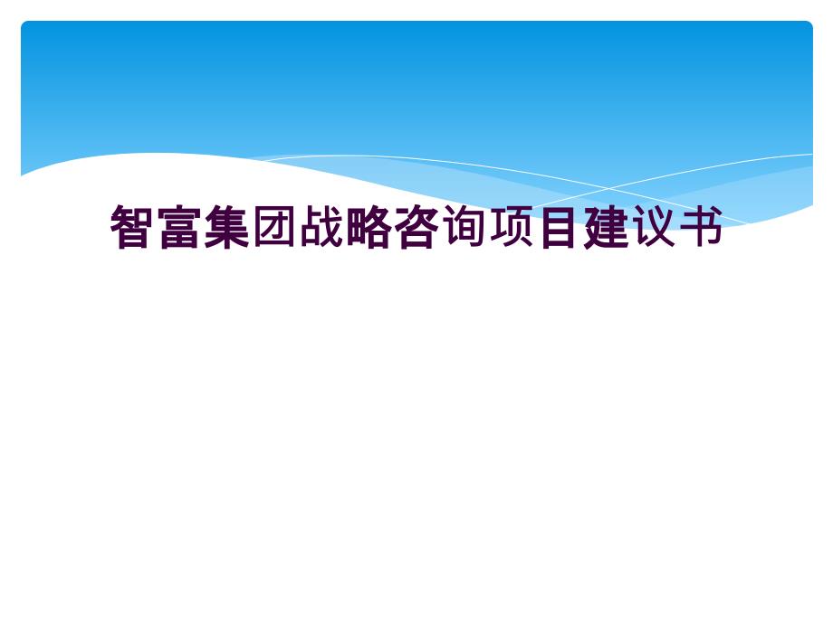 智富集团战略咨询项目建议书_第1页