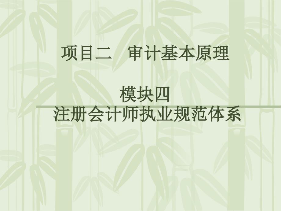 模块四注册会计师执业规范体系_第1页