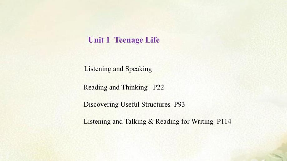 2021新版新教材人教版高中英语必修第一册Unit1-Teenage-Life-教学ppt课件_第1页