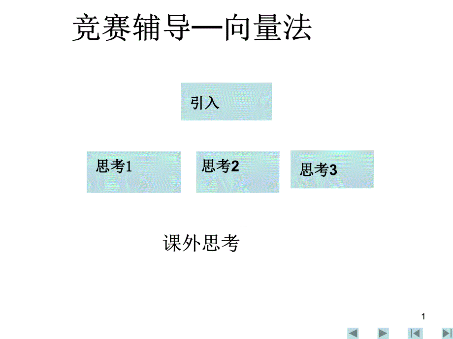 高中竞赛系列课件-11竞赛辅导─向量法_第1页