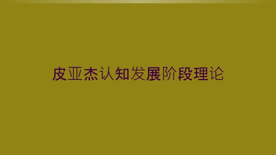 皮亚杰认知发展阶段理论_第1页