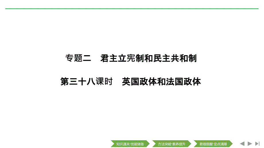 2020版高考政治(浙江)新选考一轮复习ppt课件选修三专题二第三十八课时英国政体和法国政体_第1页