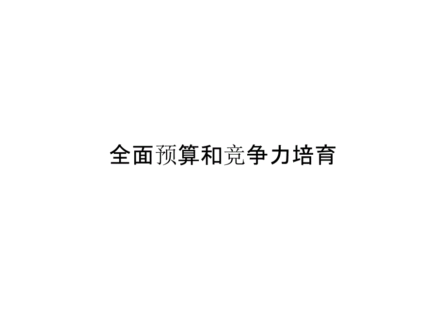 全面预算和竞争力培育_第1页