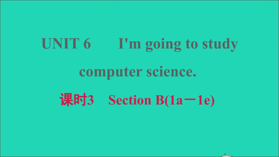 河南专版2021年八年级英语上册Unit6I’mgoingtostudycomputerscience课时3SectionB1a_1e习题课件新版人教新目标版_第1页