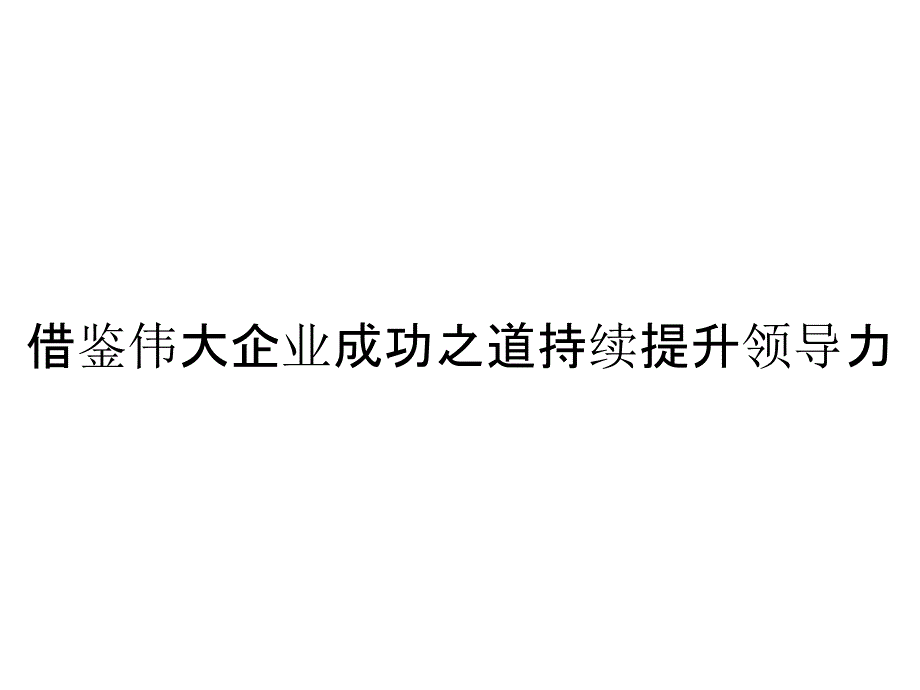 借鉴伟大企业成功之道持续提升领导力_第1页