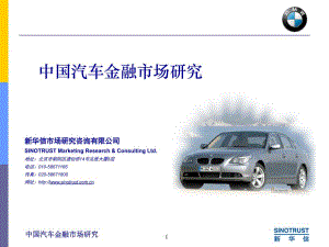 中国汽车金融市场研究